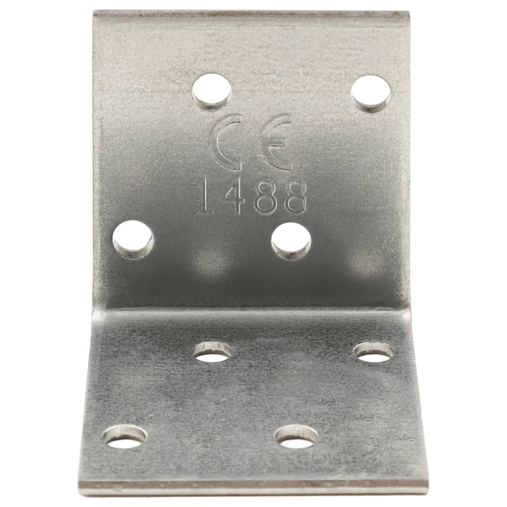 VidaXL Supports d'angle 100 pièces 2 mm 40x40x40 mm en acier galvanisé