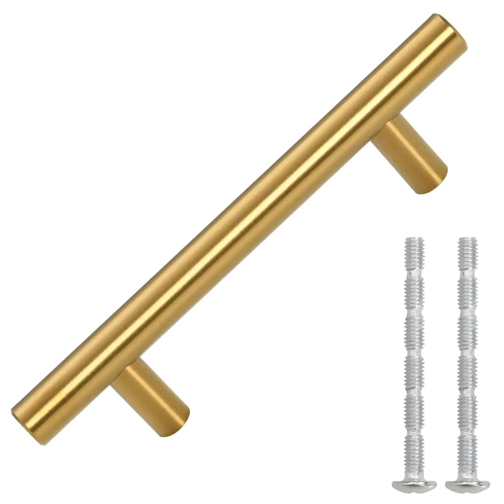 VidaXL poignées 10 pcs 64 mm acier inoxydable doré