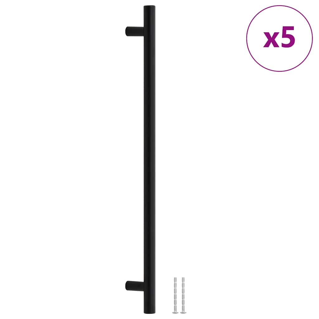 VidaXL poignées 5 pcs 320 mm acier inoxydable noir