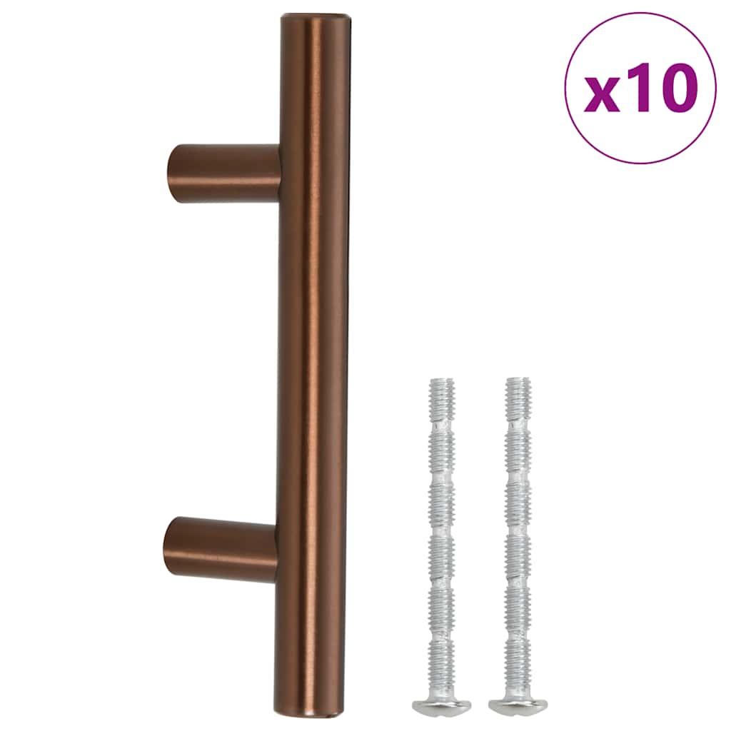 VidaXL poignées 10 pcs 64 mm acier inoxydable couleur bronze