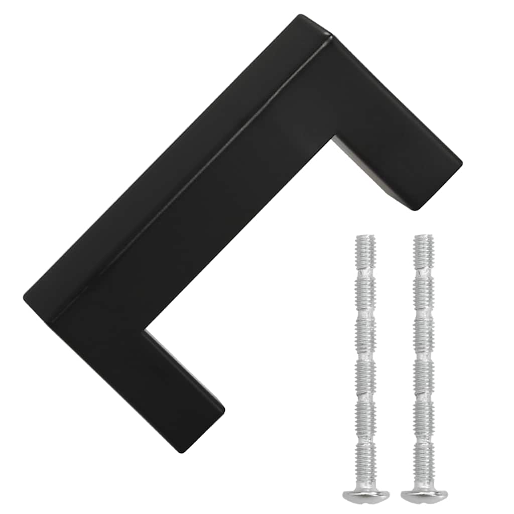 VidaXL poignées 10 pcs 64 mm acier inoxydable noir