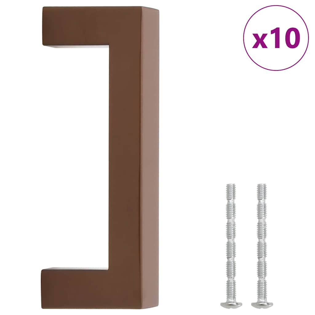 VidaXL poignées 10 pcs 96 mm acier inoxydable couleur bronze