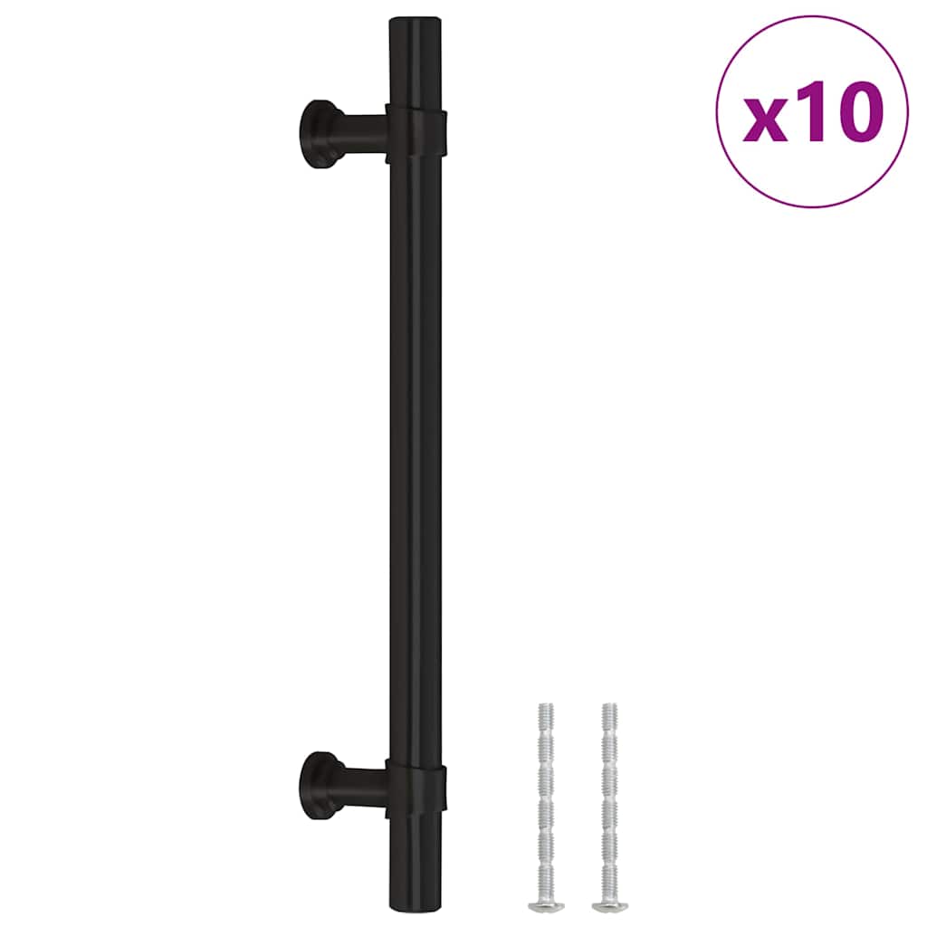 VidaXL poignées 10 pcs 128 mm acier inoxydable noir