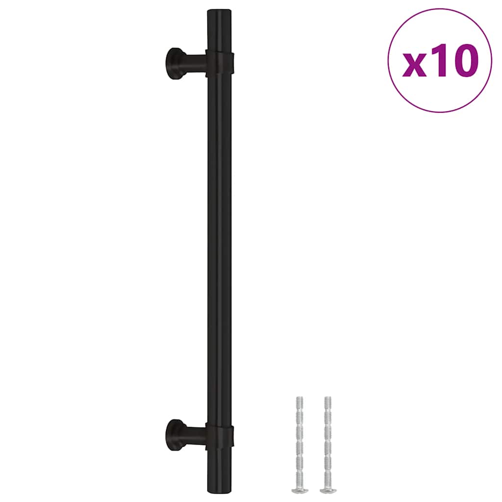 VidaXL poignées 10 pcs 160 mm acier inoxydable noir