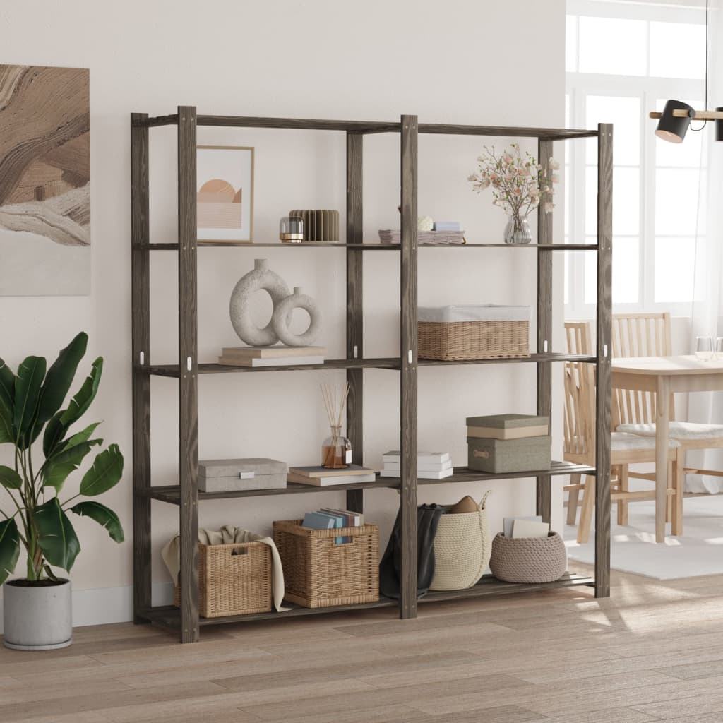 Vidaxx étagère de rangement 5 couches 170x38x170 cm bois de pin massif gris