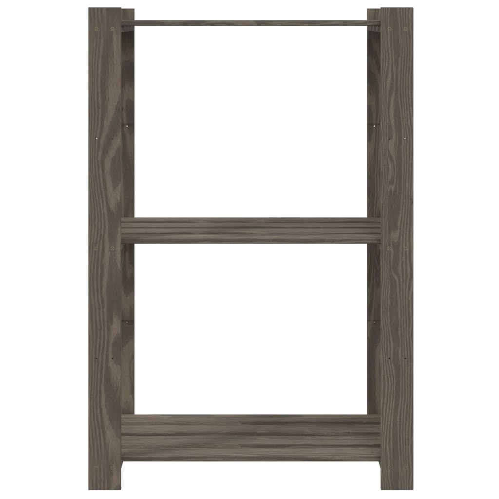 Vidaxx étagère de rangement 3 couches 60x38x90 cm bois de pin massif gris