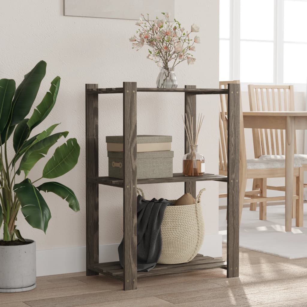 Vidaxx étagère de rangement 3 couches 60x38x90 cm bois de pin massif gris