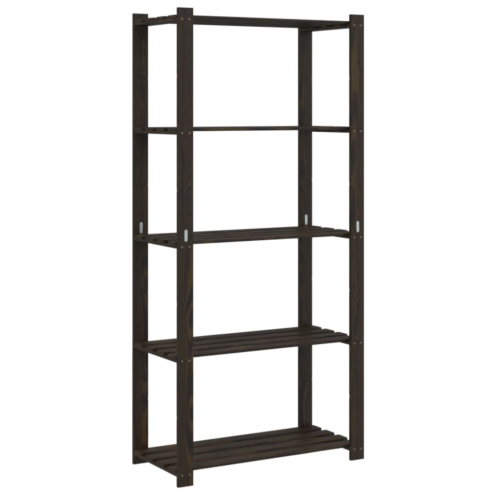Vidaxx étagère de rangement 5 couches 80x38x170 cm bois de pin massif noir