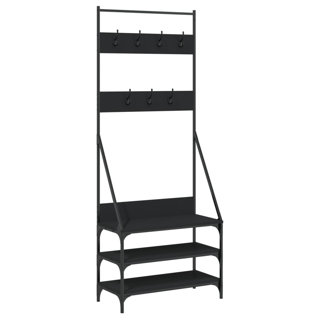 VidaXL portant à vêtements avec étagère à chaussures 72x34x184 cm noir