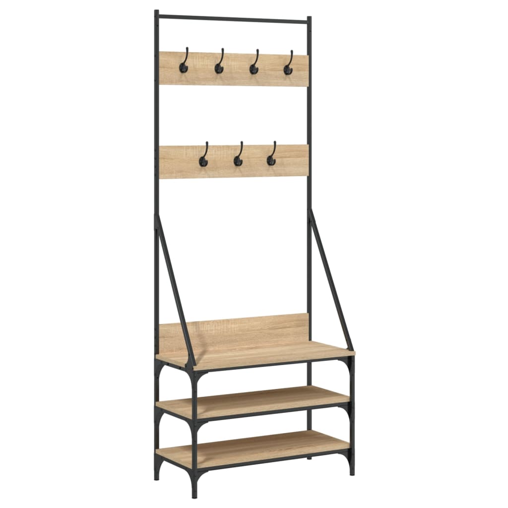 VidaXL Portant à vêtements avec étagère à chaussures 72x34x184 cm chêne sonoma