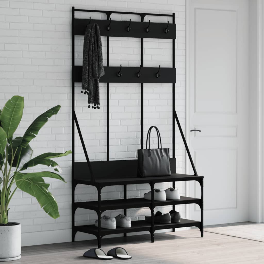 Vidaxx portant à vêtements avec étagère à chaussures 100x40x184 cm noir