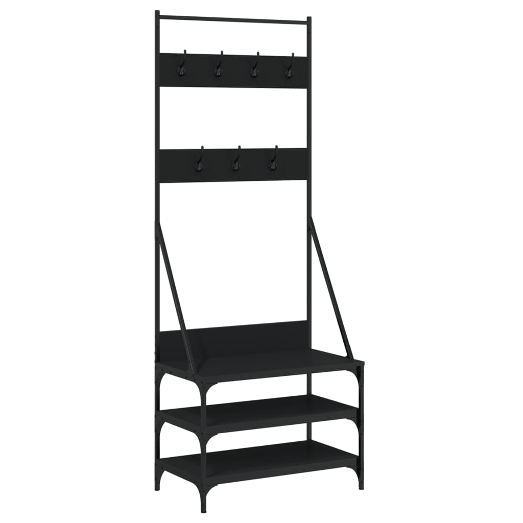 Vidaxx portant à vêtements avec étagère à chaussures 70x40x184 cm noir