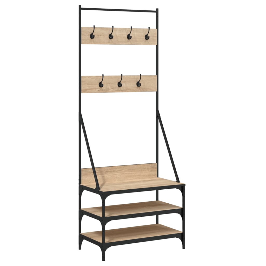 VidaXL Portant à vêtements avec étagère à chaussures 70x40x184 cm chêne sonoma