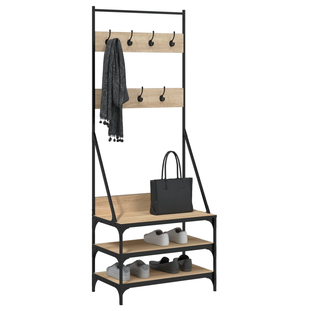 VidaXL Portant à vêtements avec étagère à chaussures 70x40x184 cm chêne sonoma