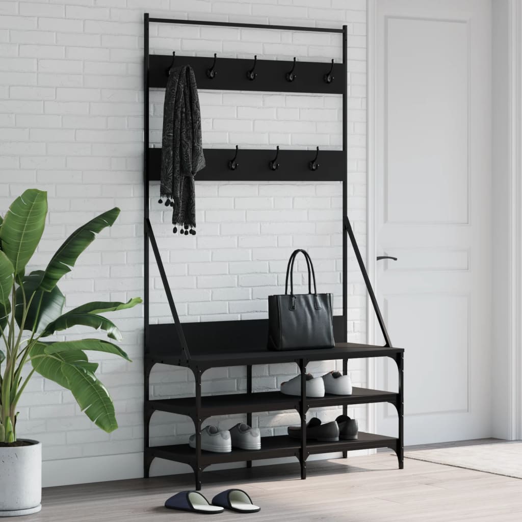 Vidaxx portant à vêtements avec étagère à chaussures 100x40x184 cm noir