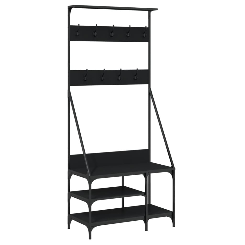 VidaXL portant à vêtements avec étagère à chaussures 80x40x184 cm noir