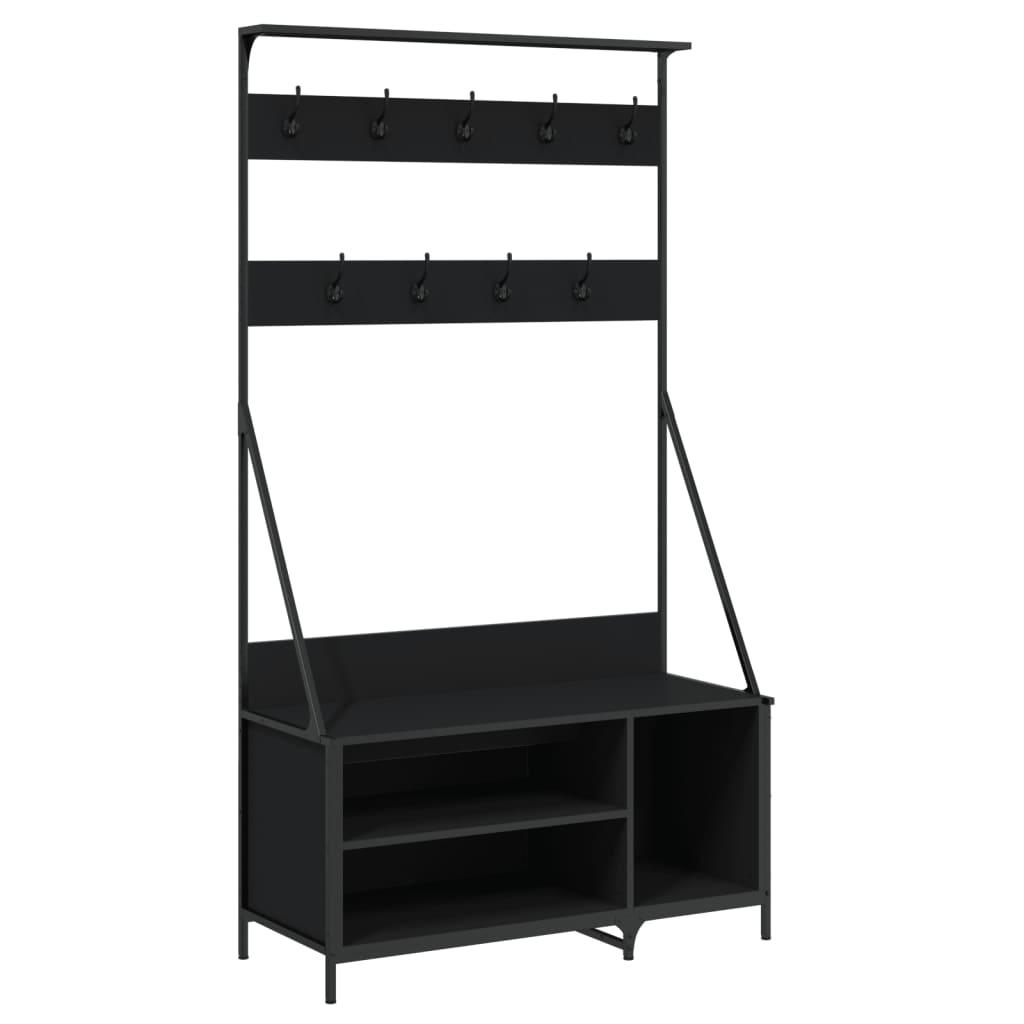 VidaXL portant à vêtements avec étagère à chaussures 100x41x184 cm noir