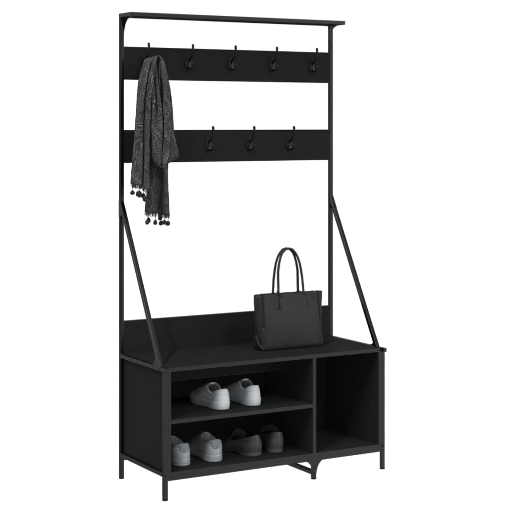 VidaXL portant à vêtements avec étagère à chaussures 100x41x184 cm noir