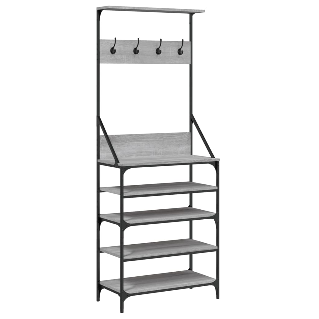 VidaXL portant à vêtements avec étagère à chaussures 70x34x184 cm couleur chêne sonoma gris
