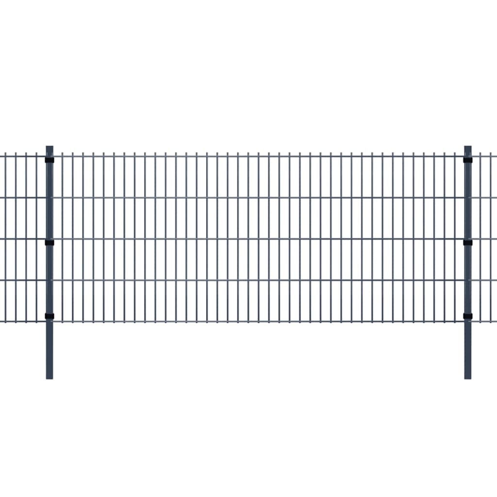 VidaXL Poteaux de clôture 10 pcs 150 cm acier galvanisé gris