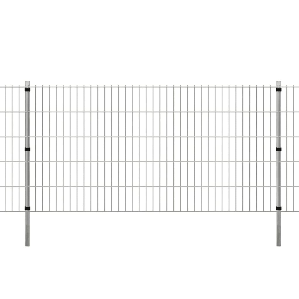 VidaXL Poteaux de clôture 10 pcs 150 cm acier galvanisé couleur argent