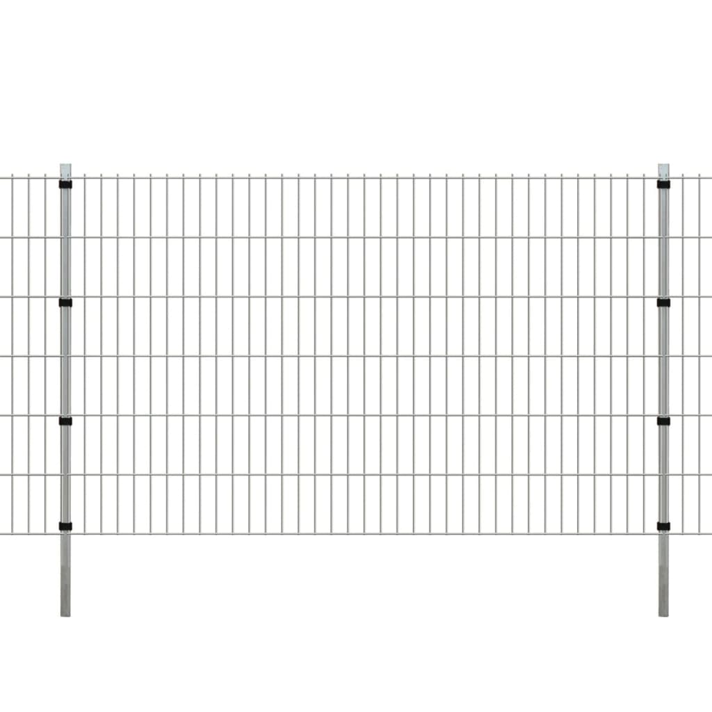 VidaXL Poteaux de clôture 10 pcs 170 cm acier galvanisé couleur argent