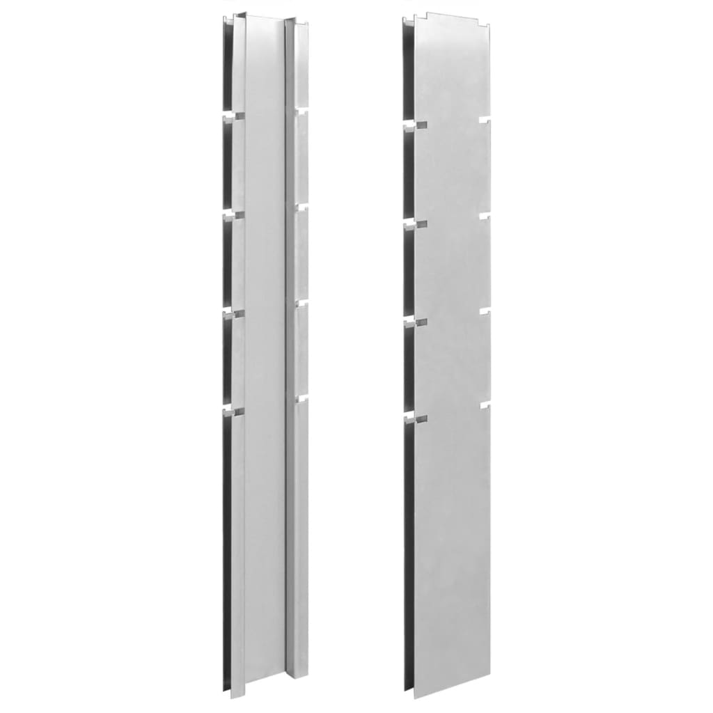 VidaXL Poteaux de clôture 10 pcs 140 cm acier galvanisé couleur argent