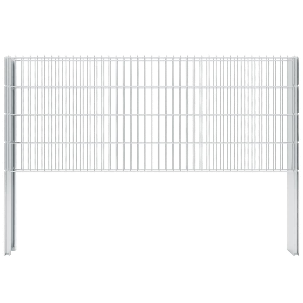VidaXL Poteaux de clôture 10 pcs 140 cm acier galvanisé couleur argent