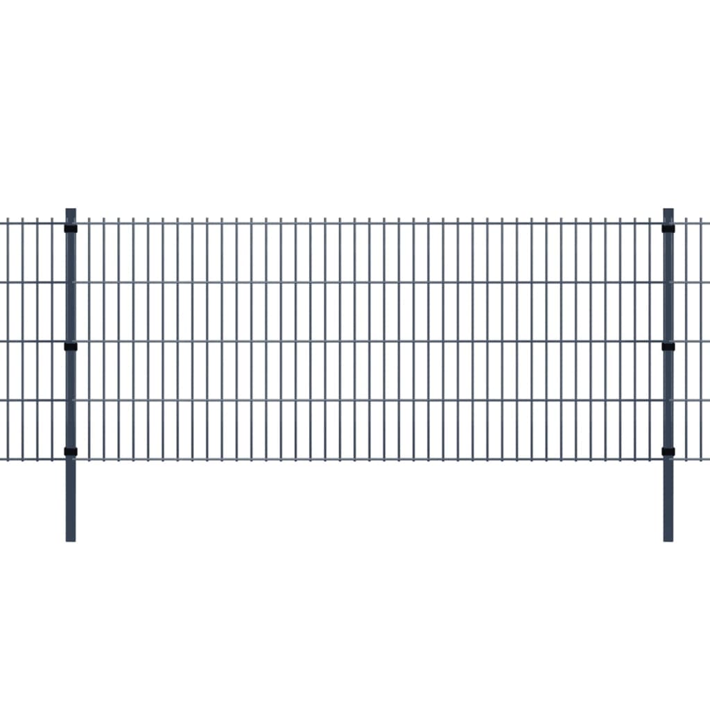 VidaXL Poteaux de clôture 20 pcs 150 cm acier galvanisé gris