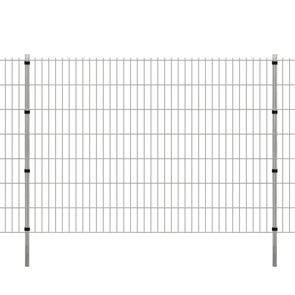 VidaXL Poteaux de clôture 20 pcs 200 cm acier galvanisé couleur argent