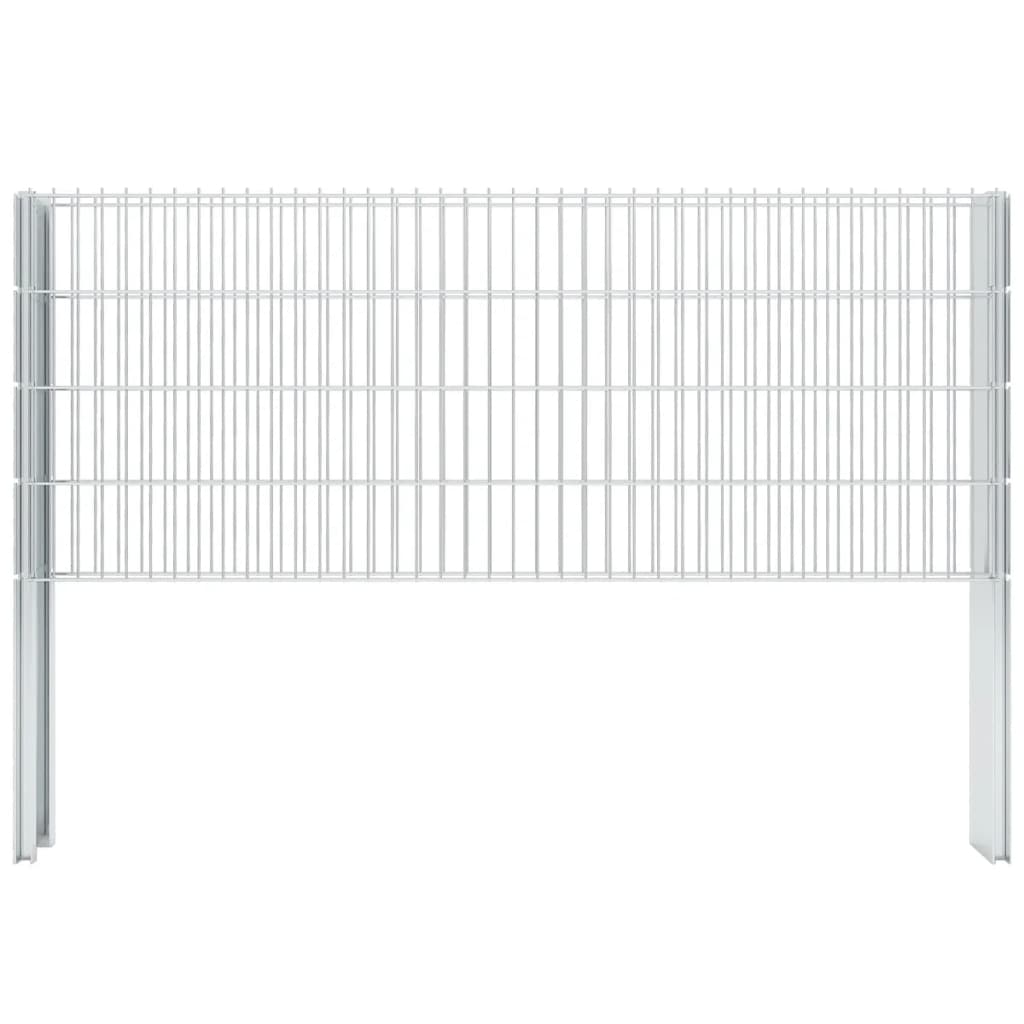 VidaXL Poteaux de clôture 20 pcs 140 cm acier galvanisé couleur argent