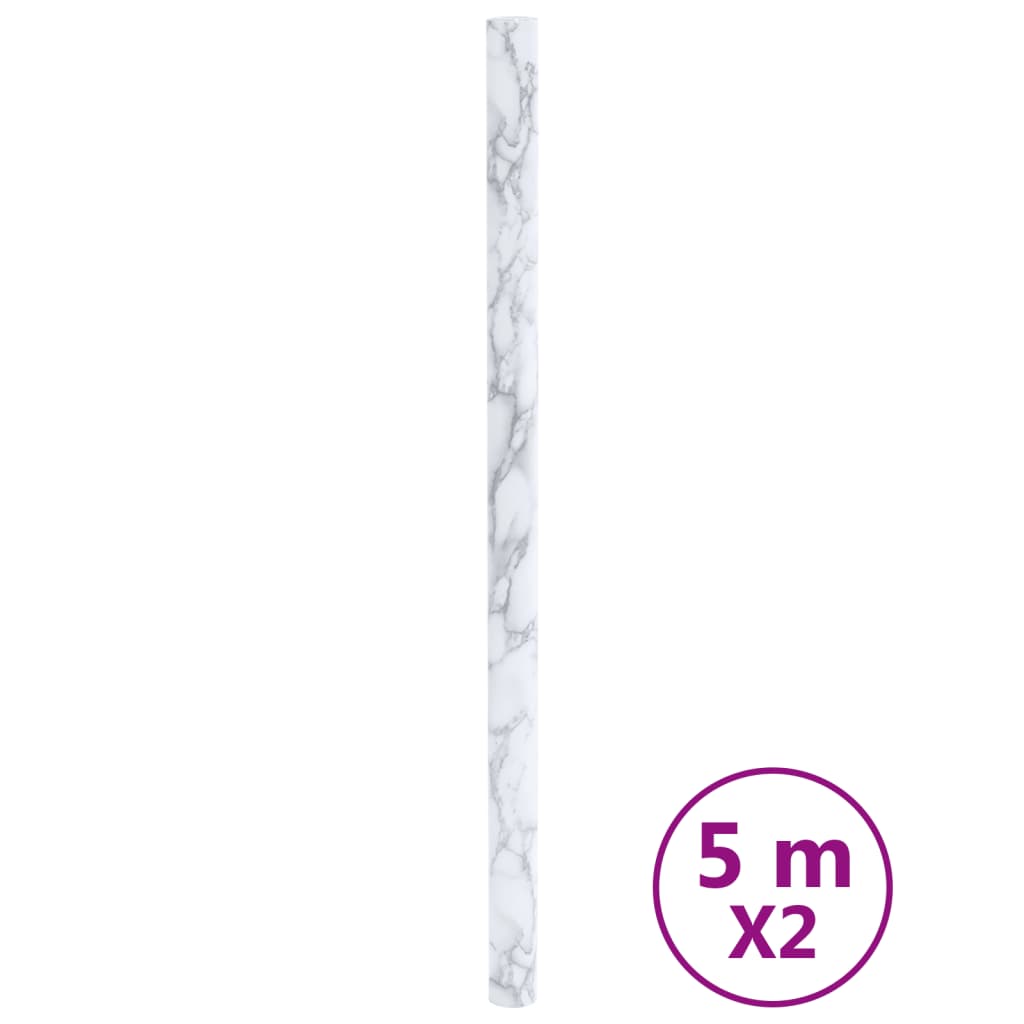 VidaXL Film pour meubles autocollant 90x500 cm PVC marbre blanc