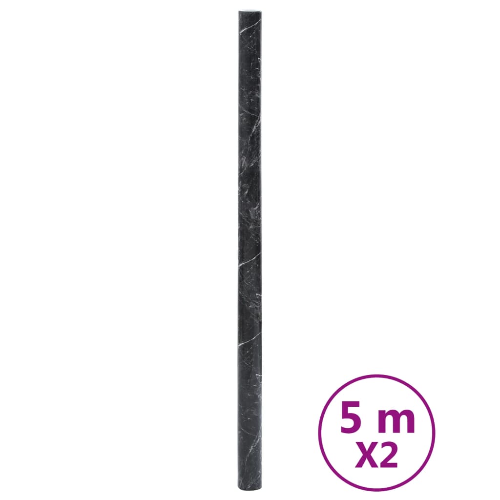 VidaXL Film pour meubles autocollant 90x500 cm PVC marbre noir
