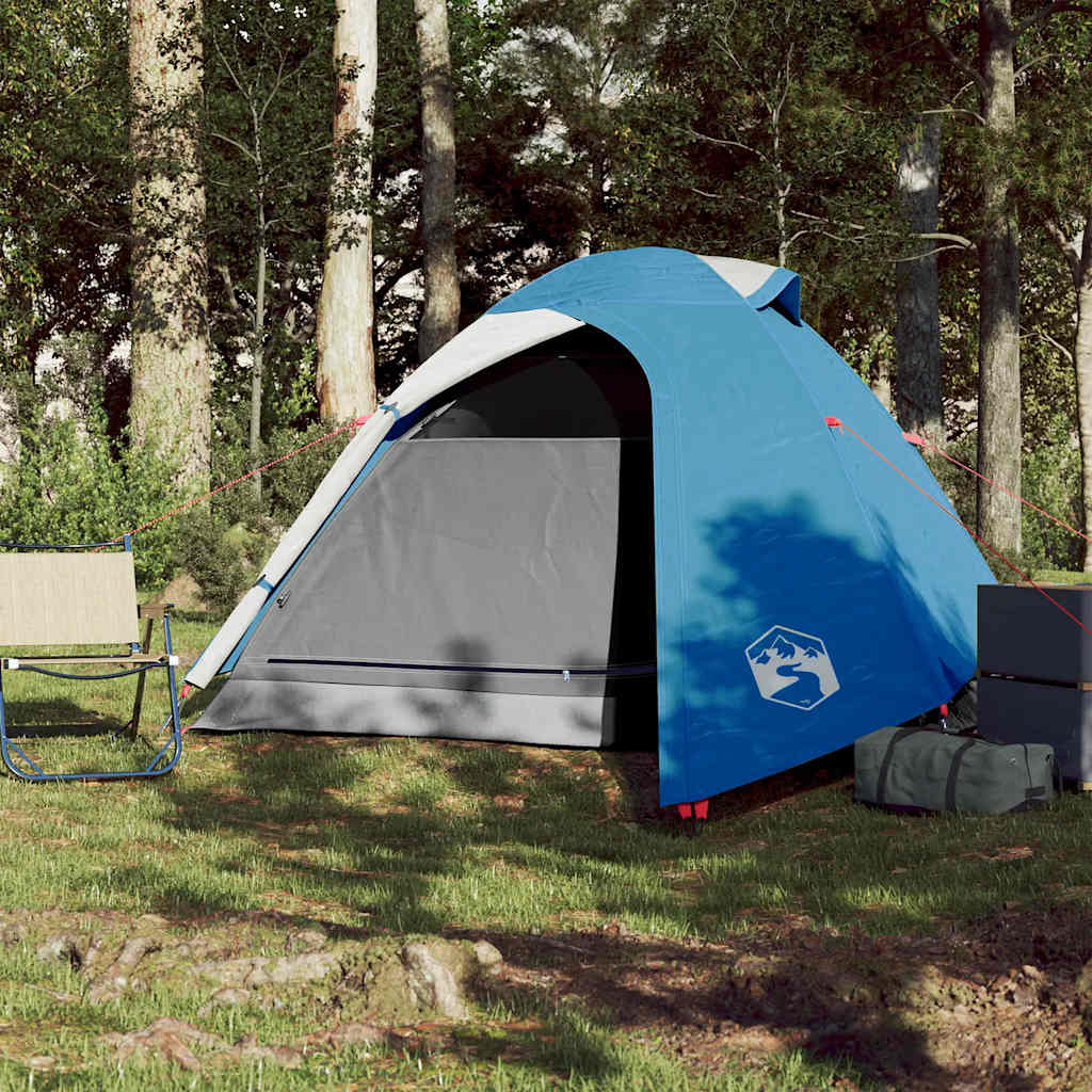 Vidaxl dome tente 3 personnes imperméables bleu