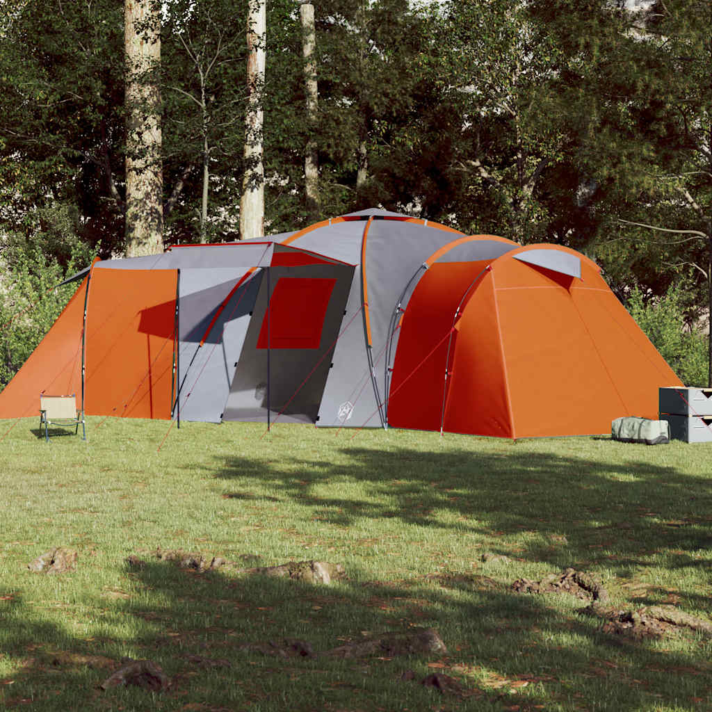Tente dôme Vidaxx 12 personnes imperméable gris et orange