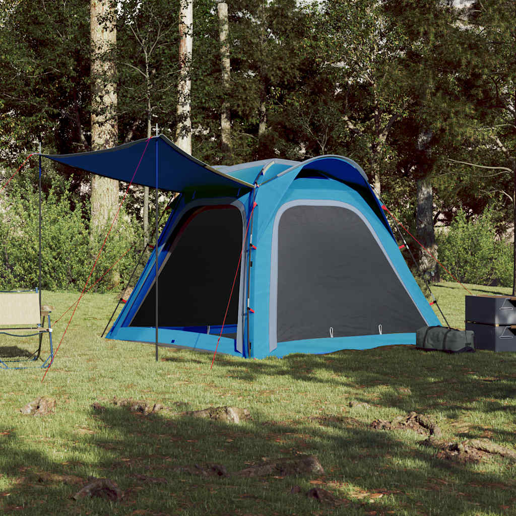 Tente VidaXL 4 personnes étanche à dégagement rapide bleu