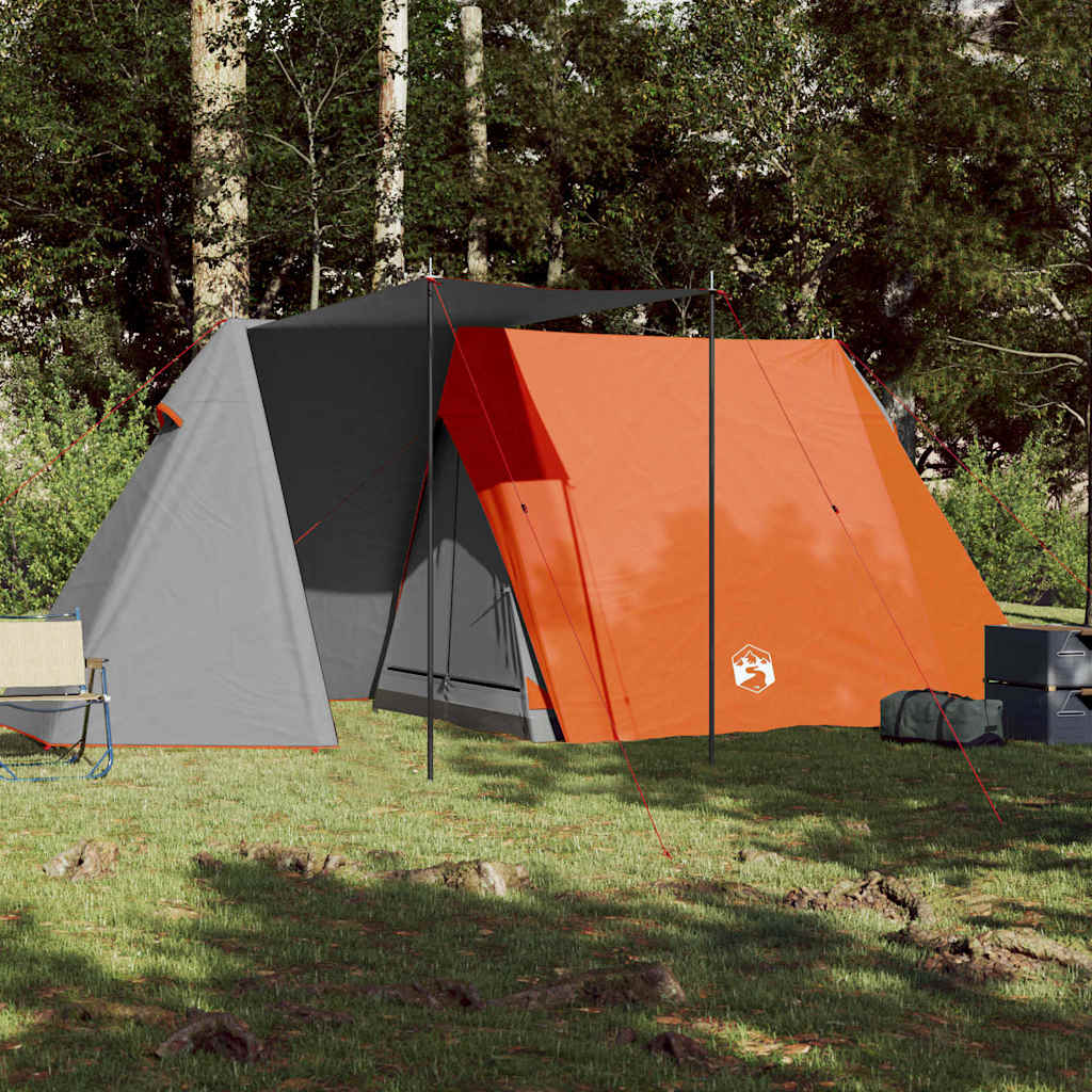 Tente VidaXL 3 personnes imperméable gris et orange