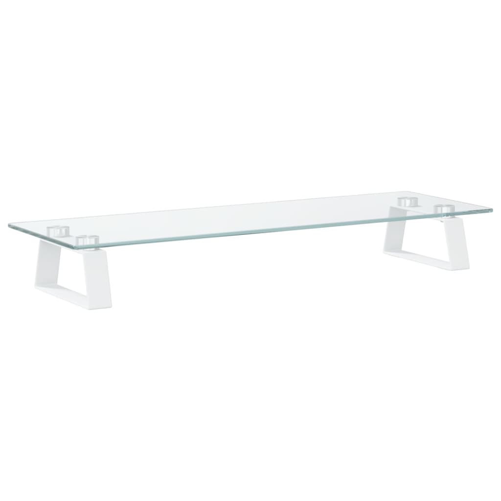 VidaXL support pour moniteur 60x20x8 cm verre trempé et métal blanc