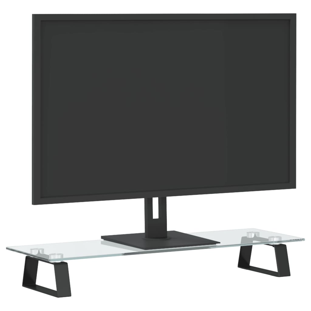 VidaXL support pour moniteur 60x20x8 cm verre trempé et métal noir