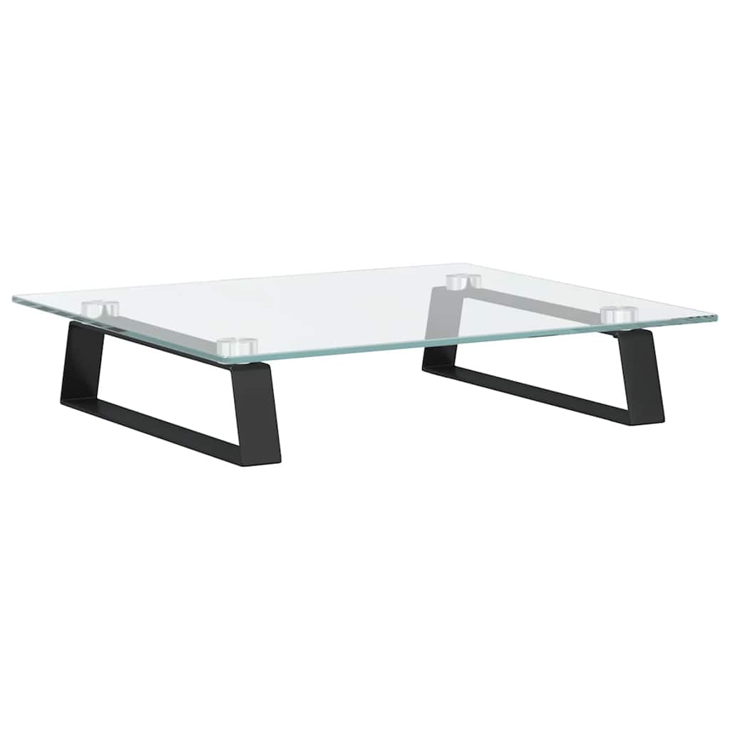 VidaXL support pour moniteur 40x35x8 cm verre trempé et métal noir