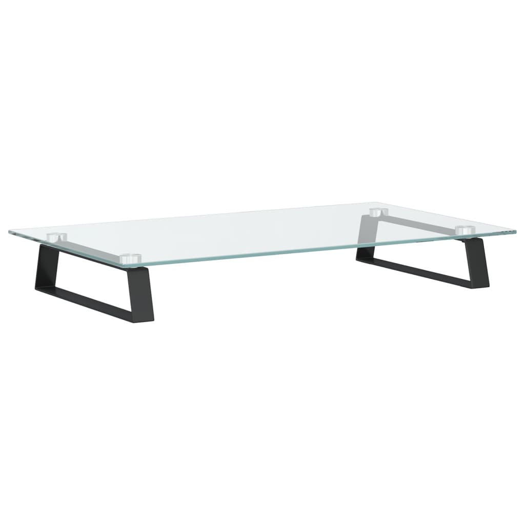 Vidaxxl support pour moniteur 60x35x8 cm verre trempé et métal noir