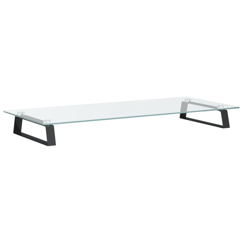 Vidaxxl support pour moniteur 80x35x8 cm verre trempé et métal noir