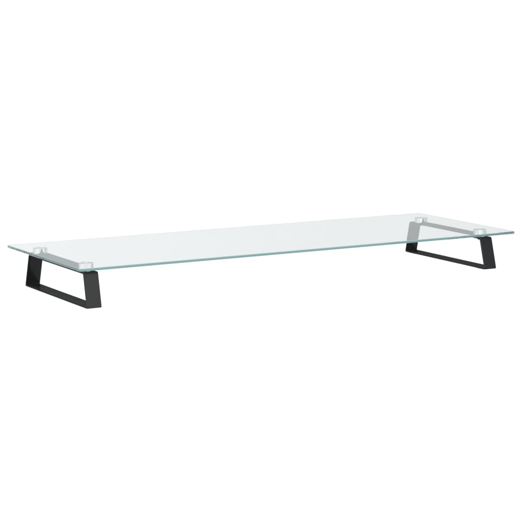VidaXL support pour moniteur 100x35x8 cm verre trempé et métal noir