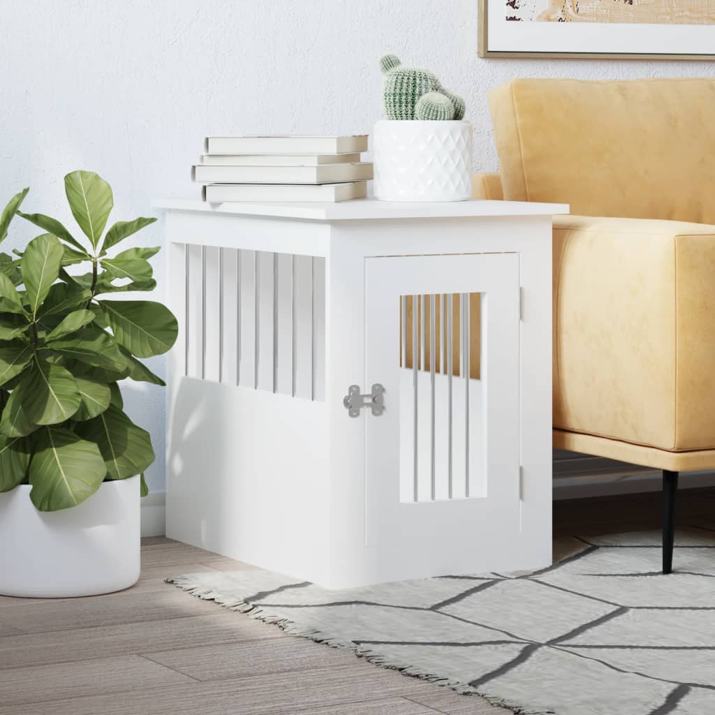 Vidaxxl cage pour chien 45x62x59 cm bois d'ingénierie blanc