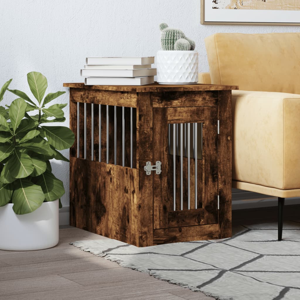 Vidaxxl cage pour chien 45x62x59 cm bois travaillé, chêne fumé