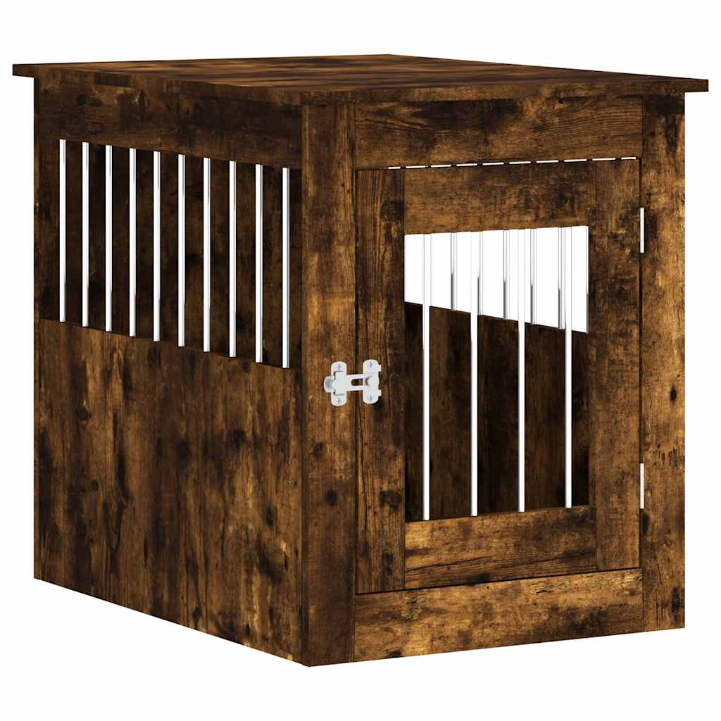 Vidaxxl cage pour chien 55x75x65 cm bois travaillé, chêne fumé