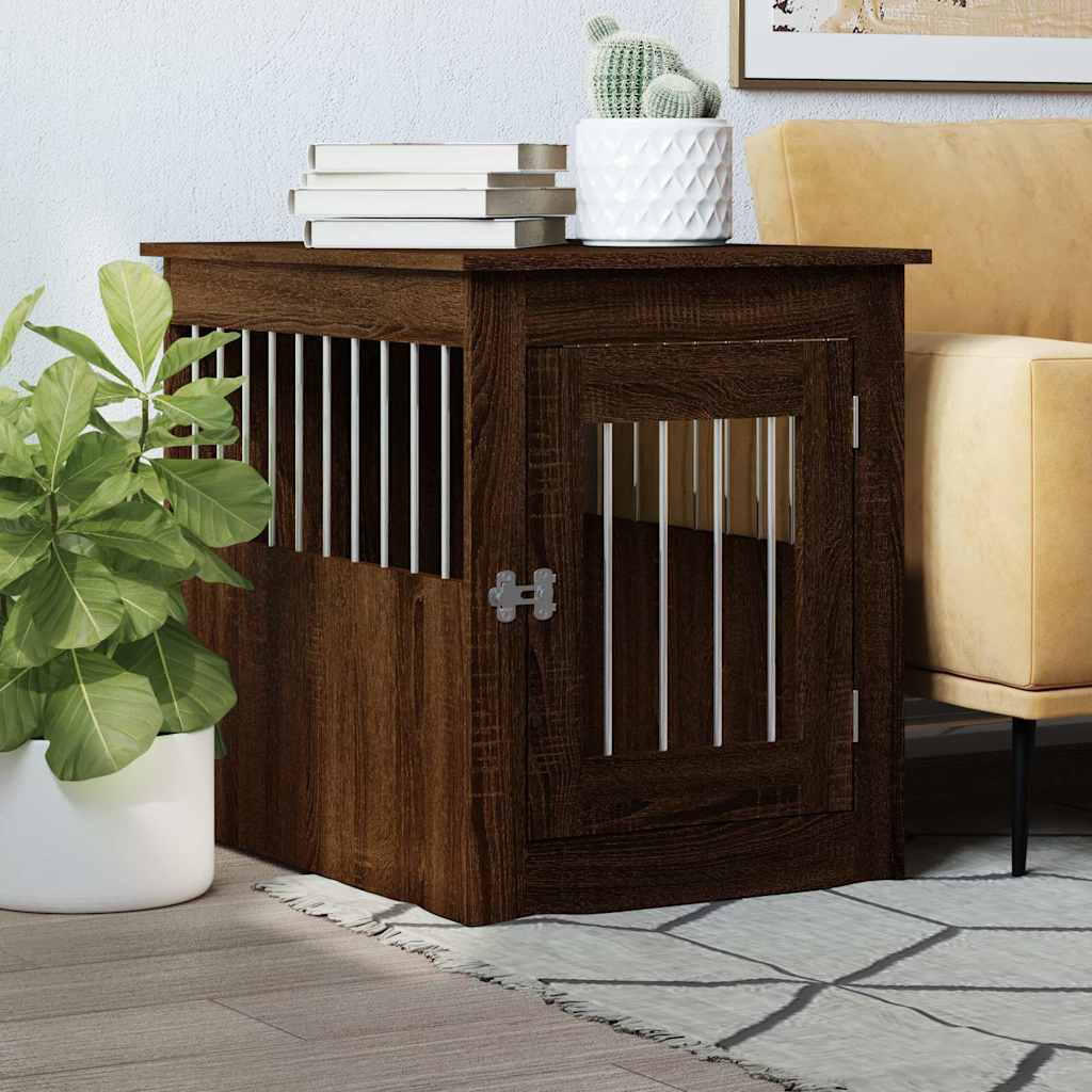 Vidaxxl cage pour chien 55x75x65 cm en dérivé du bois coloris chêne marron