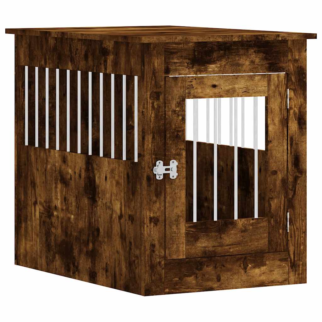 Vidaxxl cage pour chien 55 x 80 x 68 cm bois traité, chêne fumé