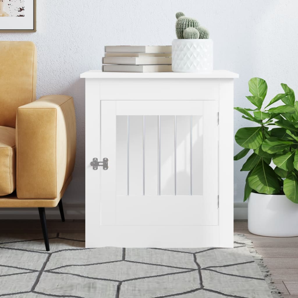 Vidaxxl cage pour chien 64,5x80x71 cm bois d'ingénierie blanc