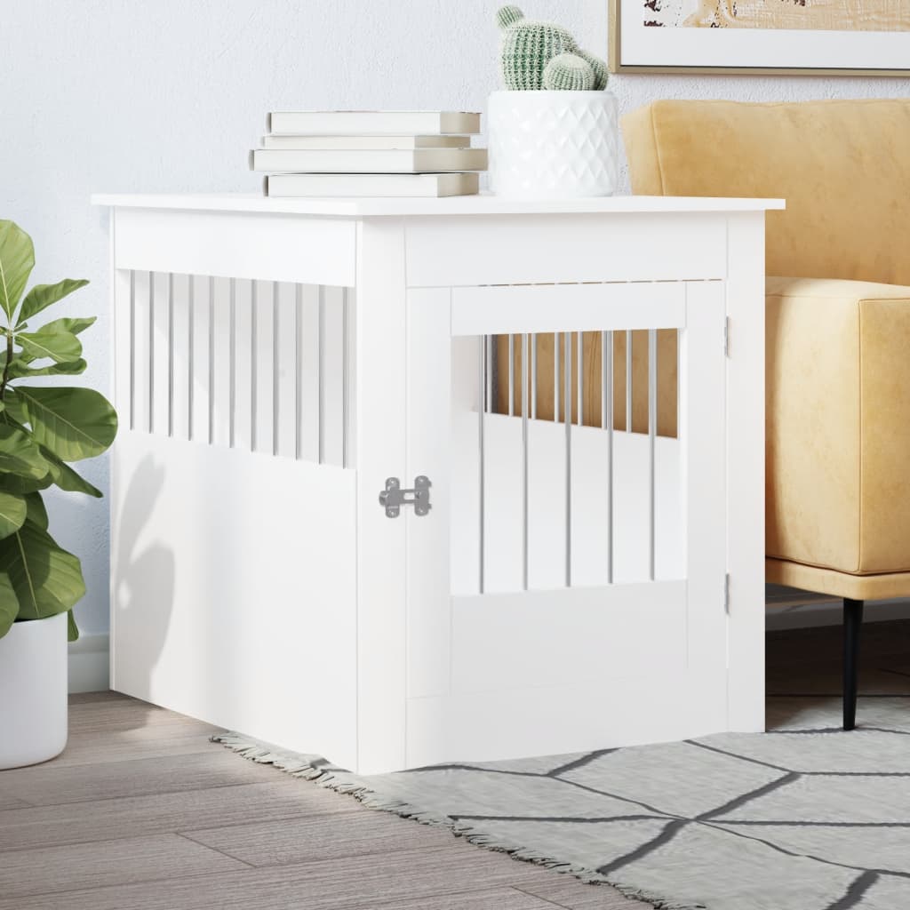 Vidaxxl cage pour chien 64,5x80x71 cm bois d'ingénierie blanc